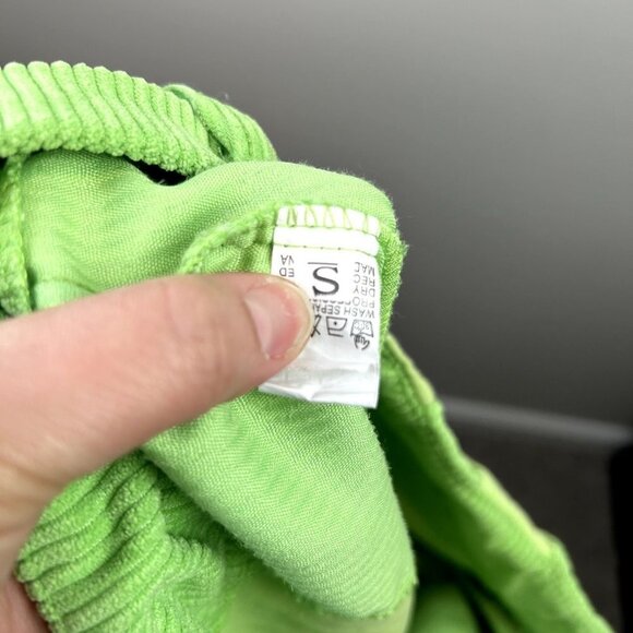 Y2K inspired Green corduroy and jean mixed media pants size small - Picture 8 of 8